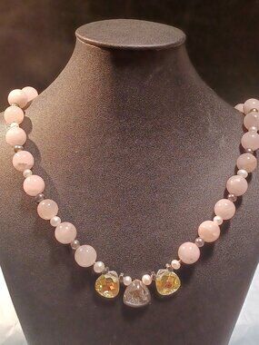 "The Avenue Silhouette" - Refined Quartz, Geode & Pastel Pearl Collar
